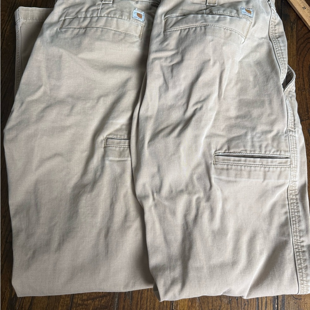 2‎ Pair Carhartt Men's Light Khaki Utility Chinos